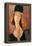 Portrait of a Woman (Jeanne Hébuterne) in Large Hat, c.1918-Amedeo Modigliani-Framed Premier Image Canvas