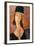 Portrait of a Woman (Jeanne Hébuterne) in Large Hat, c.1918-Amedeo Modigliani-Framed Giclee Print