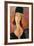 Portrait of a Woman (Jeanne Hébuterne) in Large Hat, c.1918-Amedeo Modigliani-Framed Giclee Print