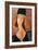 Portrait of a Woman (Jeanne Hébuterne) in Large Hat, c.1918-Amedeo Modigliani-Framed Giclee Print