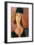 Portrait of a Woman (Jeanne Hébuterne) in Large Hat, c.1918-Amedeo Modigliani-Framed Giclee Print