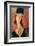 Portrait of a Woman (Jeanne Hébuterne) in Large Hat, c.1918-Amedeo Modigliani-Framed Giclee Print