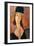 Portrait of a Woman (Jeanne Hébuterne) in Large Hat, c.1918-Amedeo Modigliani-Framed Giclee Print