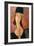 Portrait of a Woman (Jeanne Hébuterne) in Large Hat, c.1918-Amedeo Modigliani-Framed Giclee Print