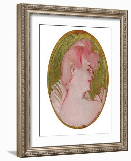 Portrait of a Woman (Medallion for the Decoration of Salon De La Maison De La Rue D'amboise, Paris)-Henri de Toulouse-Lautrec-Framed Giclee Print