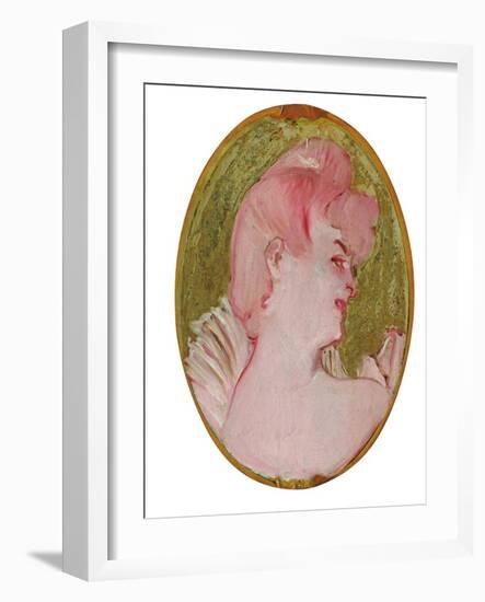 Portrait of a Woman (Medallion for the Decoration of Salon De La Maison De La Rue D'amboise, Paris)-Henri de Toulouse-Lautrec-Framed Giclee Print