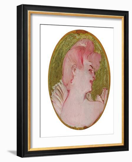 Portrait of a Woman (Medallion for the Decoration of Salon De La Maison De La Rue D'amboise, Paris)-Henri de Toulouse-Lautrec-Framed Giclee Print