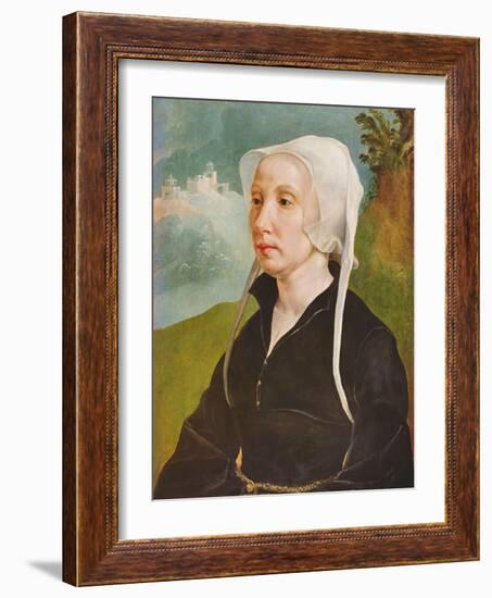 Portrait of a Woman (Oil on Panel)-Maerten van Heemskerck-Framed Giclee Print