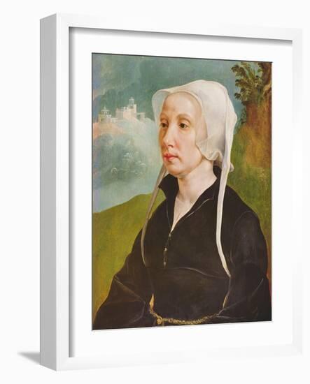 Portrait of a Woman (Oil on Panel)-Maerten van Heemskerck-Framed Giclee Print