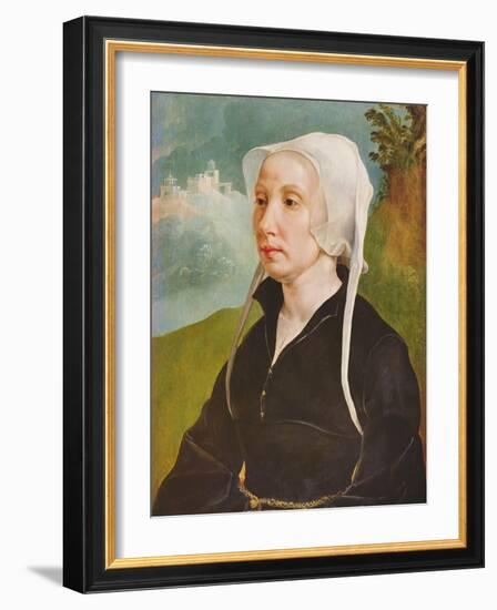 Portrait of a Woman (Oil on Panel)-Maerten van Heemskerck-Framed Giclee Print