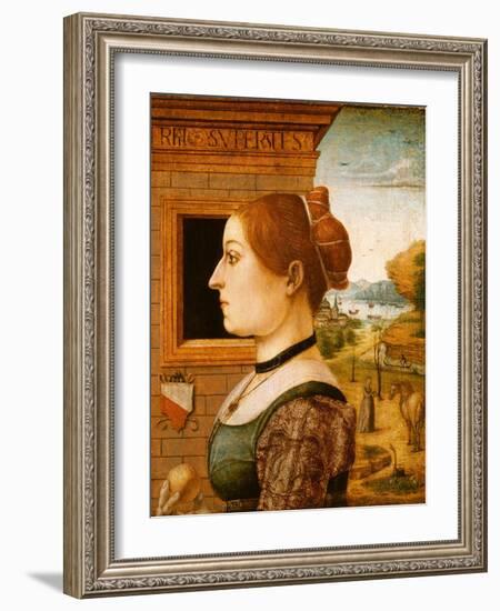 Portrait of a Woman, possibly Ginevra d'Antonio Lupari Gozzadini, c.1494-Italian School-Framed Giclee Print