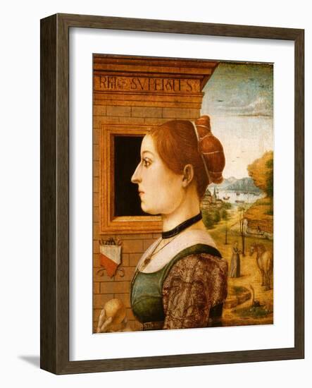 Portrait of a Woman, possibly Ginevra d'Antonio Lupari Gozzadini, c.1494-Italian School-Framed Giclee Print