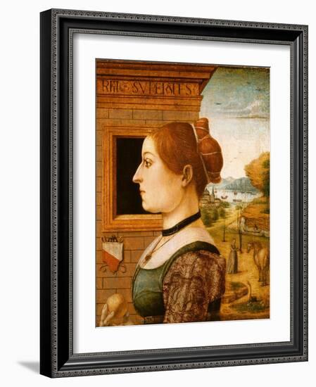 Portrait of a Woman, possibly Ginevra d'Antonio Lupari Gozzadini, c.1494-Italian School-Framed Giclee Print