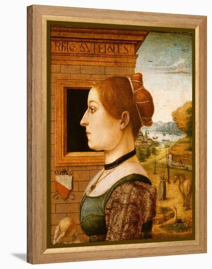 Portrait of a Woman, possibly Ginevra d'Antonio Lupari Gozzadini, c.1494-Italian School-Framed Premier Image Canvas