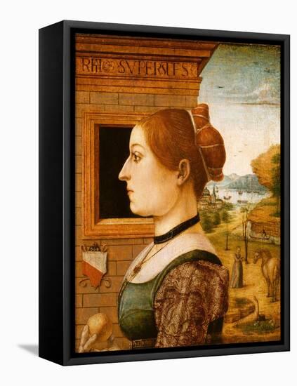 Portrait of a Woman, possibly Ginevra d'Antonio Lupari Gozzadini, c.1494-Italian School-Framed Premier Image Canvas