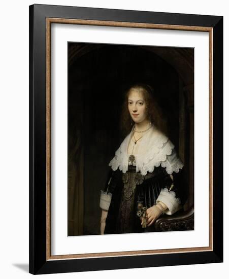 Portrait of a Woman, Possibly Maria Trip, 1639-Rembrandt van Rijn-Framed Giclee Print