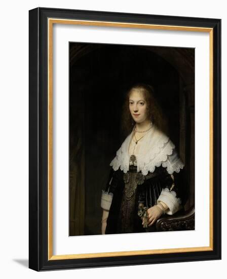 Portrait of a Woman, Possibly Maria Trip, 1639-Rembrandt van Rijn-Framed Giclee Print