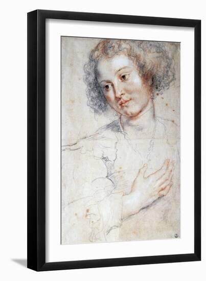 Portrait of a Woman (Study for a Portrait of Saint Apollonia) (Drawing, 17Th Century)-Peter Paul Rubens-Framed Giclee Print