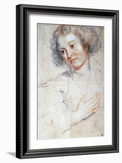 Portrait of a Woman (Study for a Portrait of Saint Apollonia) (Drawing, 17Th Century)-Peter Paul Rubens-Framed Giclee Print