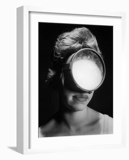 Portrait of a Woman Wearing a Scuba Diving Mask-Andreas Feininger-Framed Photographic Print