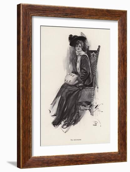 Portrait of a Woman Wearing Winter Clothes (Litho)-Harrison Fisher-Framed Giclee Print