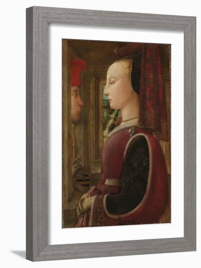 Portrait of a Woman with a Man at a Casement, c.1440-Fra Filippo Lippi-Framed Giclee Print