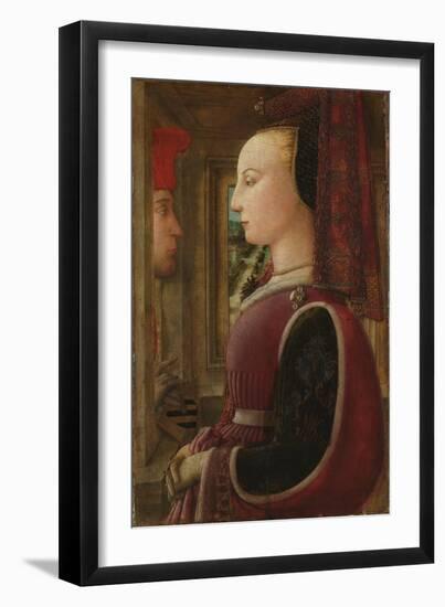Portrait of a Woman with a Man at a Casement, c.1440-Fra Filippo Lippi-Framed Giclee Print