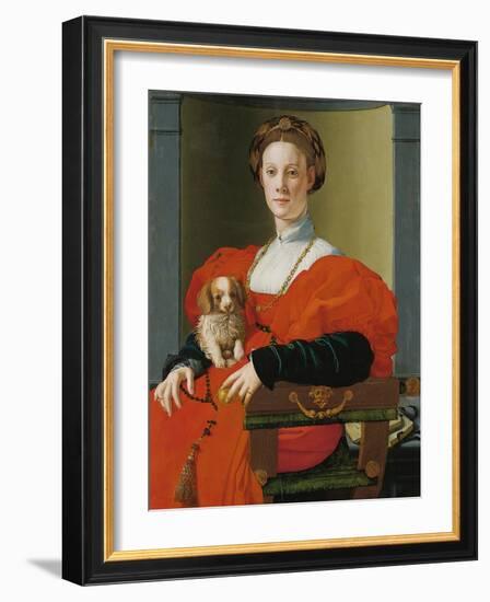 Portrait of a Woman with a Small Dog-Pontormo-Framed Giclee Print
