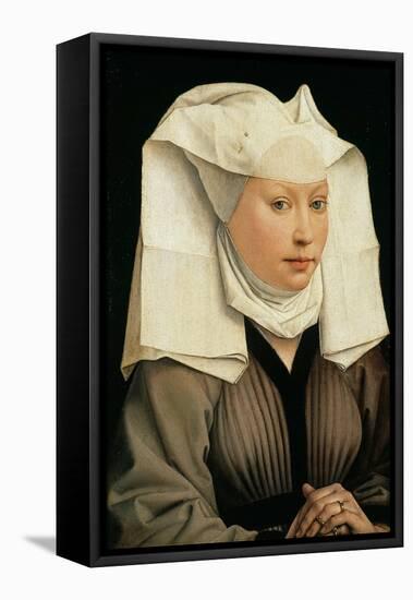 Portrait of a Woman with a Winged Bonnet, C. 1440-Rogier van der Weyden-Framed Premier Image Canvas