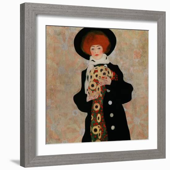 Portrait of a Woman with Black Hat (Gertrude Schiele), 1909-Egon Schiele-Framed Giclee Print