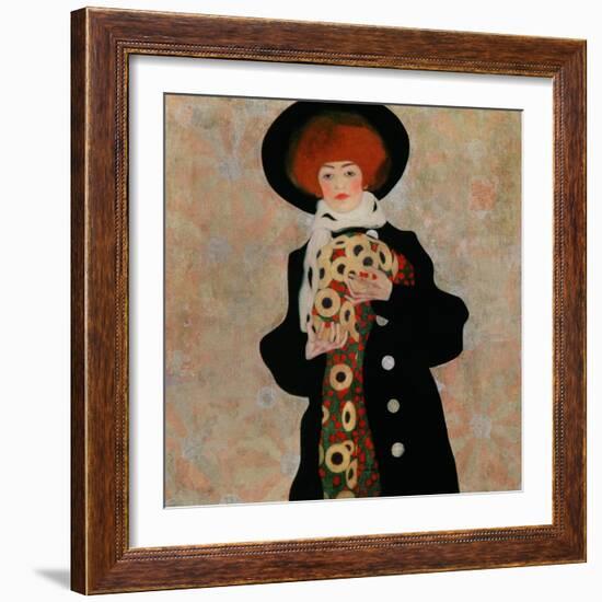 Portrait of a Woman with Black Hat (Gertrude Schiele), 1909-Egon Schiele-Framed Giclee Print