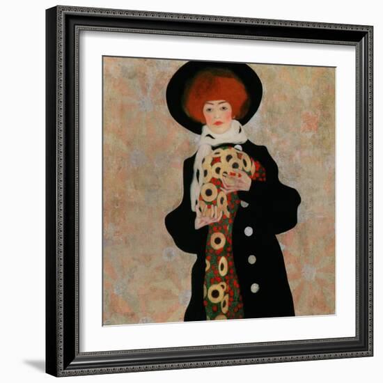 Portrait of a Woman with Black Hat (Gertrude Schiele), 1909-Egon Schiele-Framed Giclee Print