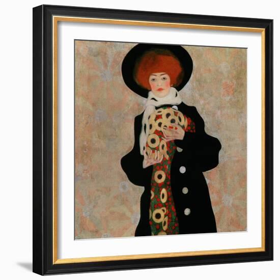 Portrait of a Woman with Black Hat (Gertrude Schiele), 1909-Egon Schiele-Framed Giclee Print