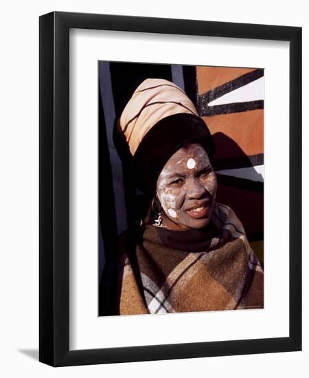 Portrait of a Woman with Facial Decoration, Cultural Village, Johannesburg, South Africa, Africa-Sergio Pitamitz-Framed Photographic Print