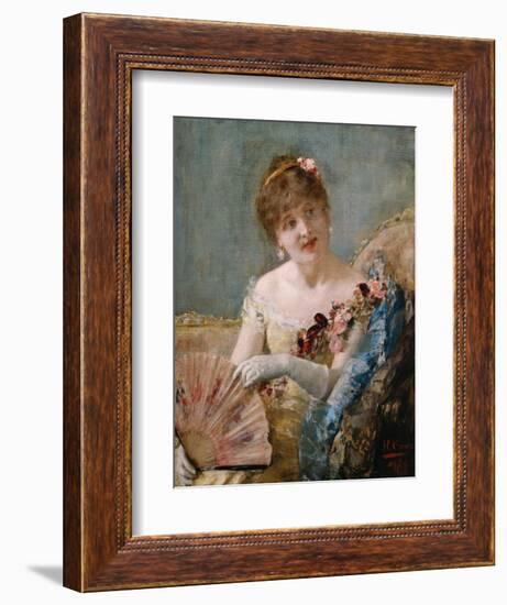 Portrait of a Woman with Fan, 1879-Henri Gervex-Framed Giclee Print