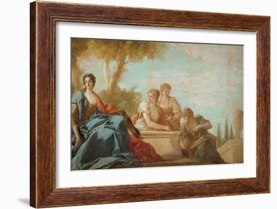 Portrait of a Woman with Her Two Dogs-Antonio Pellegrini-Framed Giclee Print