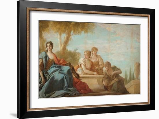 Portrait of a Woman with Her Two Dogs-Antonio Pellegrini-Framed Giclee Print