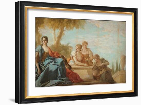 Portrait of a Woman with Her Two Dogs-Antonio Pellegrini-Framed Giclee Print