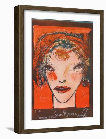 Portrait of a Woman with Red Cheeks-Leonel Gongora-Framed Limited Edition