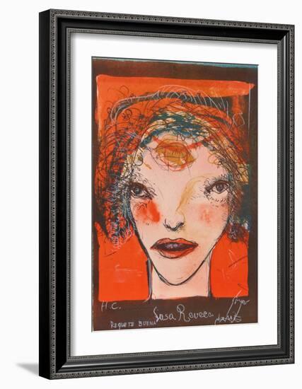 Portrait of a Woman with Red Cheeks-Leonel Gongora-Framed Limited Edition