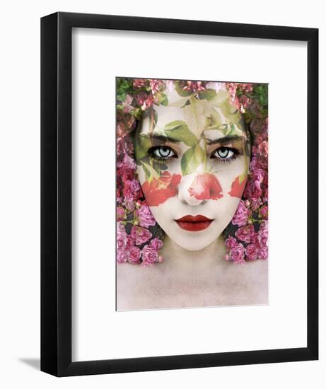 Portrait of a Woman with Red Roses-Alaya Gadeh-Framed Photographic Print