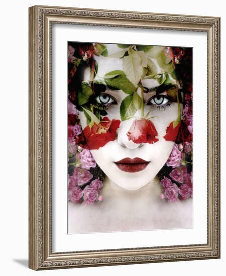 Portrait of a Woman with Roses, Composing-Alaya Gadeh-Framed Photographic Print