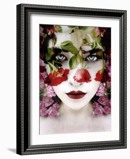 Portrait of a Woman with Roses, Composing-Alaya Gadeh-Framed Photographic Print