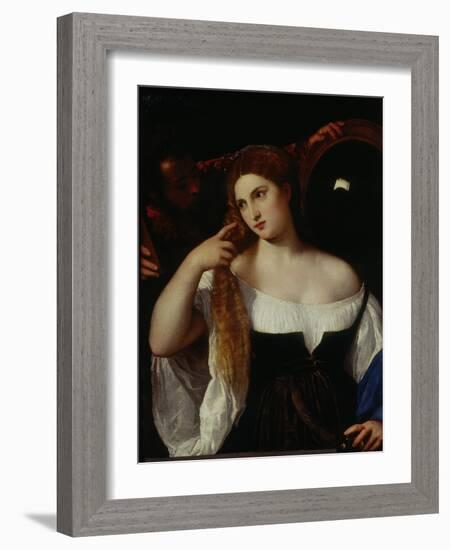 Portrait of a Woman-Titian (Tiziano Vecelli)-Framed Giclee Print