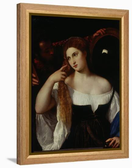 Portrait of a Woman-Titian (Tiziano Vecelli)-Framed Premier Image Canvas