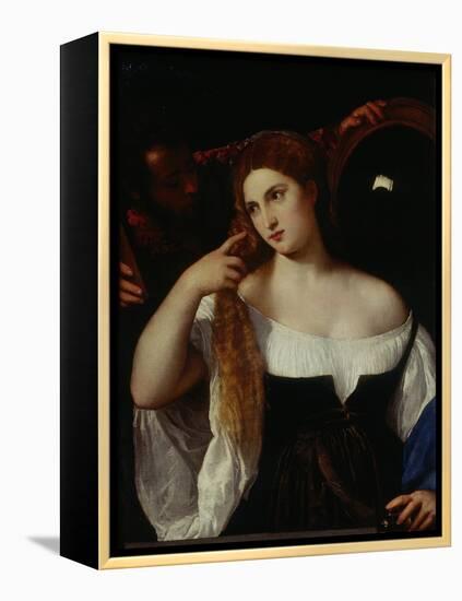 Portrait of a Woman-Titian (Tiziano Vecelli)-Framed Premier Image Canvas