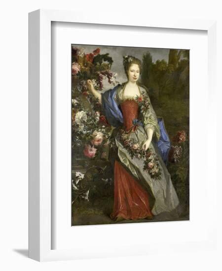 Portrait of a Woman-Nicolas de Largilliere-Framed Art Print