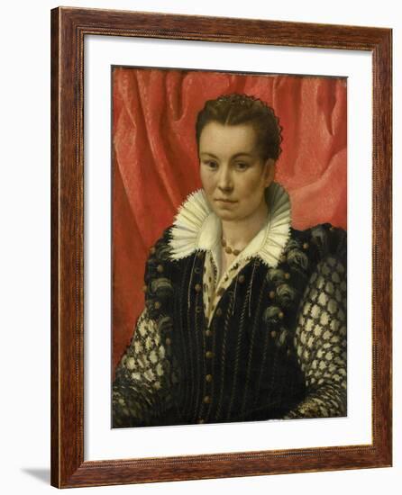 Portrait of a Woman.-Lorenzo Lotto-Framed Art Print