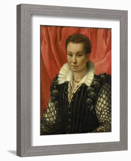 Portrait of a Woman.-Lorenzo Lotto-Framed Art Print