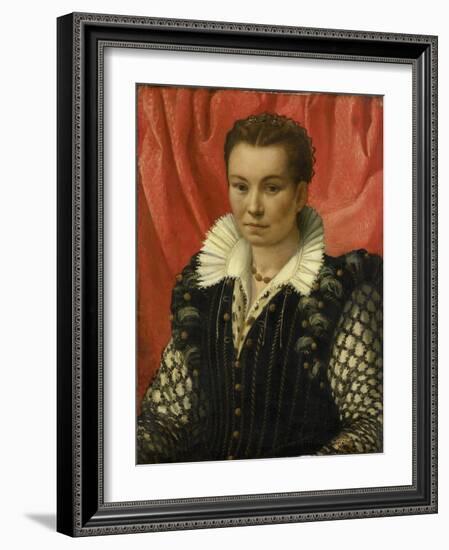 Portrait of a Woman.-Lorenzo Lotto-Framed Art Print